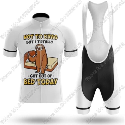 2021 Funny Sloth - Mens Cycling Jersey Set Summer Cycling Clothing Road Bike Shirts Suit Bicycle Bib Shorts MTB Wear Maillot