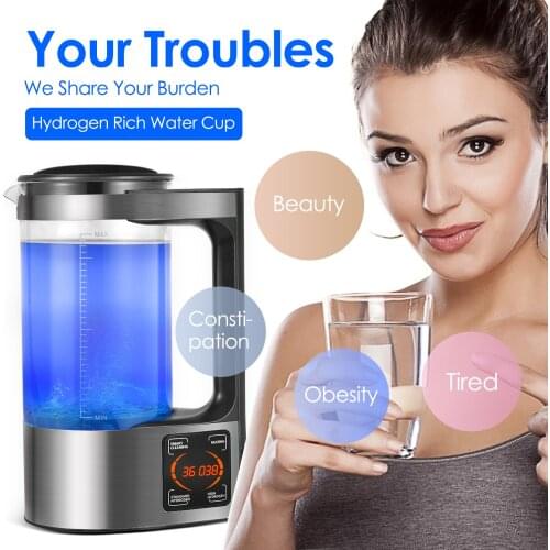 2L Electric Hydrogen Rich Water Kettle Water Ionizer Machine Water Filter Drink Hydrogen Water Generator With LED Display 220V
