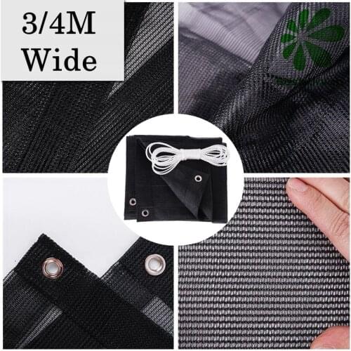3/4M Wide Garden Sun Shade Net Home Black Sun Shade Sails Balcony Courtyard Succulent Sun Shelter Various Size
