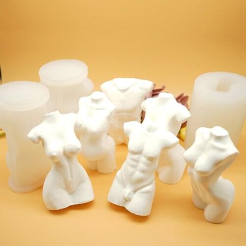 3D DIY Chocolate Cake Body Candle Mold Silicone Wax Mould Male and Female Design Art Fragrance Candle Silicone Molds Decorating