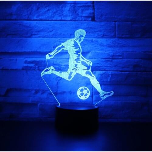 3D LED Night Light Play Football with 7 Colors Light for Home Decoration Lamp Amazing Visualization Optical Illusion Awesome