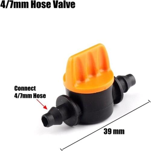 50pcs 4/7mm Hose Valve Plastic Switch PE Pipe Mini Valve Agricultural Irrigation Connectors