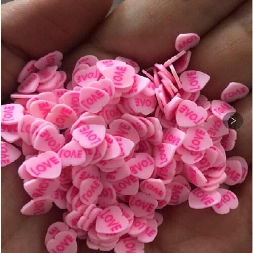 65g Nice Cute Heart Shape Polymer Clay Slices Sprinkles For Scrapbook DIY Designs Decorations Slimes filling filler