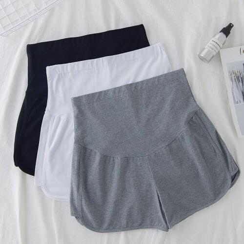 8277# Summer Cotton Maternity Casual Shorts Hot Adjustable Belly Shorts Clothes for Pregnant Women Loose Pregnancy Home Sleep