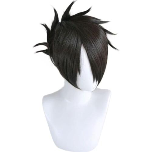 Anime Yakusoku no Neverland The Promised Neverland Ray Cosplay Wig Short Black Heat Resistant Synthetic Hair Wigs + Wig Cap