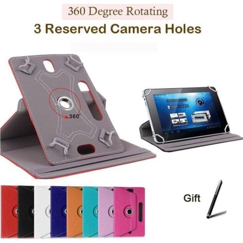 For TeXet TM-7047HD/TM-7016/TM-7024/TB-771A/TM-7041 7" inch 360 Degree Rotating Universal Tablet PU Leather cover case Free Pen