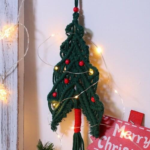 Farmhouse Christmas Room Decor Christmas Decorations for Home Cotton Woven Christmas Tree Tapestry Ornaments Decoracion Hogar