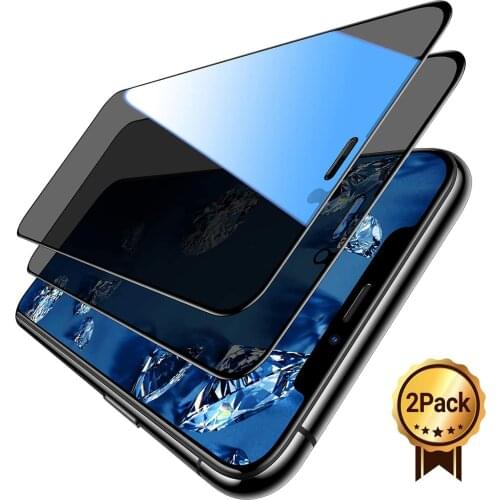 For iPhone 12 11 Xs Max Pro X XR Screen Protector [Privacy Protection] [Military Grade Shatterproof] Anti-Scratch Tempered Glass