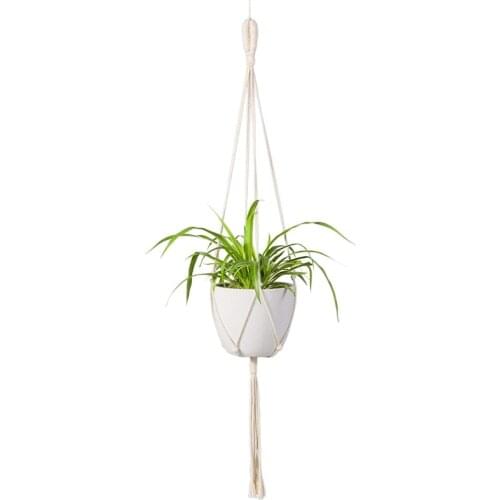 Macrame Plant Hanger Indoor Outdoor Wall Hanging Planter Basket - Cotton Rope Modern Boho Home Decor