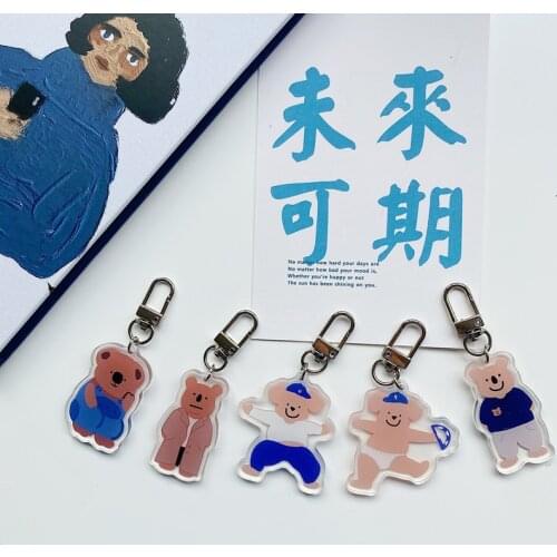 Ins Cartoon Cute Koala Bear Key Buckle Acrylic Student Schoolbag Stationery Accessories Creative Decorative Pendant Keychain