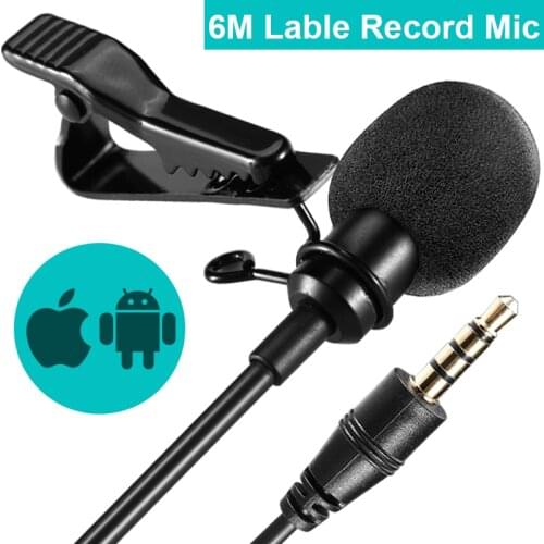 AirMic 6M Label Lavalier Recording Condenser Microphone for iPhone Android SONY Canon Nikon DSLR Audio Recorders