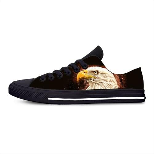 Anime 3D Bald Eagle Bird Animal Fashion Classic Casual Cloth Shoes Low Top Lightweight Breathable 3D Print Men Women Sneakers