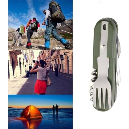 Spoon Folding Pocket Fold Fork Spoon Outdoor Stainless Steel Camping Tableware Mini 6 In 1 Tools Home Fold Fork Knife