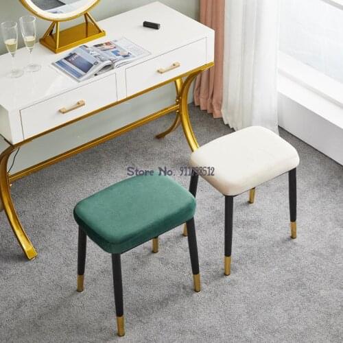 Make-up stool, bench, cloakroom stool, dressing square stool, iron art small stool, light luxury home Nordic style shoe changing