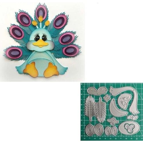 Peacock Frames Embossing Metal Cutting Dies Scrapbooking For Diy Card Making 106mm*96mm