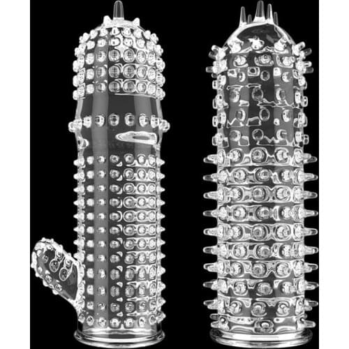 Male Enlargement Reusable Condom Penis Rings Delayed Ejaculation Adult Sex Toys for Man Cock Cover Ring Penis Sleeve 4 Styles