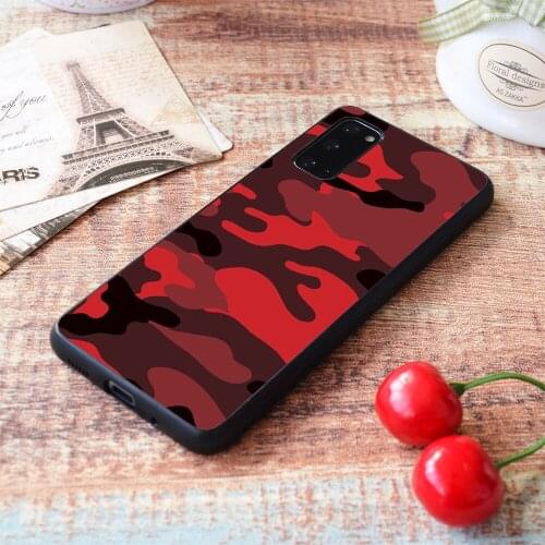 For Samsung Galaxy Red Camo Soft TPU border Samsung Galaxy Case