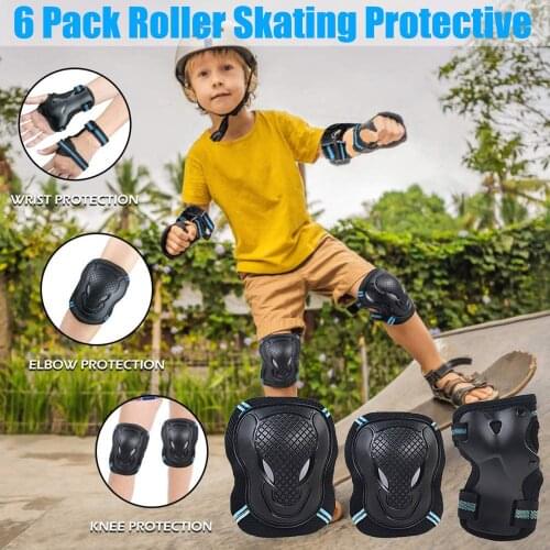 Protective Gear Set Skating Helmet Knee Pads Elbow Pads Wrist Protector Kids Adults Cycling Roller Skating Rock Climbing #G3