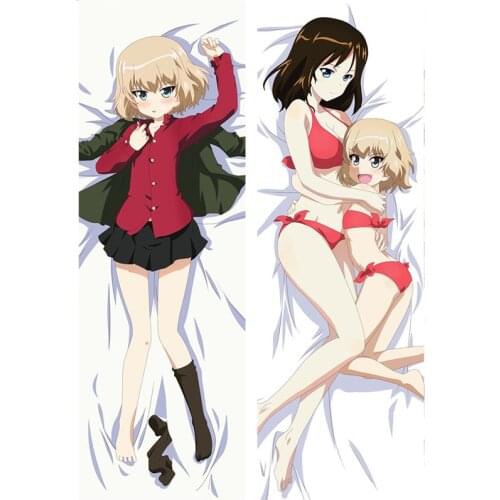 Anime GIRLS Und PANZER Pillow Cover Saori Takebe MP40 StG44 MG42 Dakimakura Case 3D Two-sided Bedding Hugging Body Pillowcase