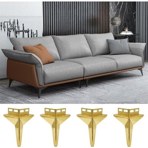 4Pcs/set 17cm Black Gold Coffee Table Legs for Metal Furniture Sofa Bed Chair Leg Iron Desk Cabinet To The Dresser Foot Bathroom