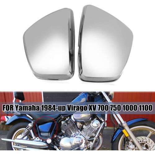 Motorcycle Chrome Battery Fairing Cover Right Left Side Protector For Yamaha XV700 750 1000 1100 Virago 1984-Up Moto Parts