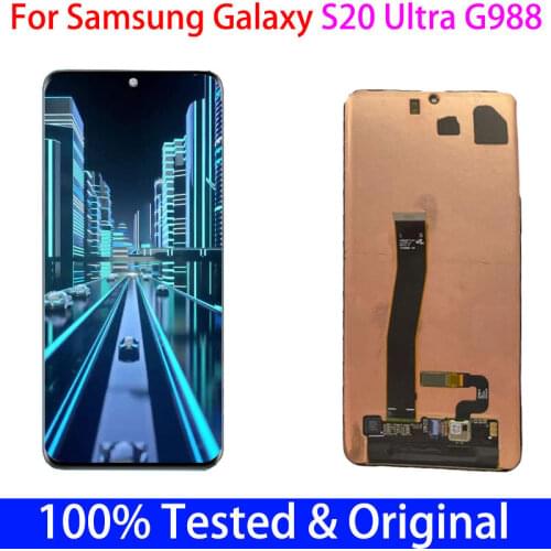Original 6.9'' AMOLED LCD For Samsung Galaxy S20 Ultra G988 G988F Display with Touch Screen Digitizer Assembly with desd pixels