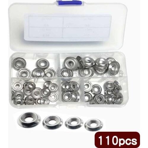 Finishing Cup Washer 110pcs/set 304Stainless Steel Countersunk Washer Assortment kit 6#/8#/10#/12
