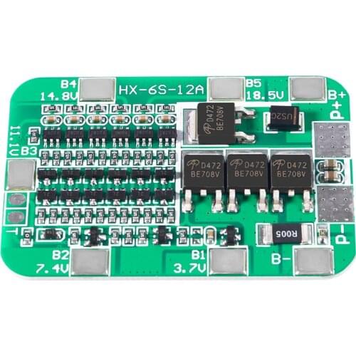6S 15A 24V PCB BMS Protection Board For 6 Pack 18650 Li-ion Lithium Battery Cell Module diy kit