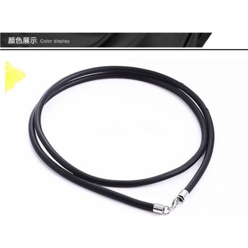 Rubber Leather Cord Choker/Necklace Accessories With 925 Sterling Silver Lobster Claw Clasp Connector Buckle DIY Jewelry