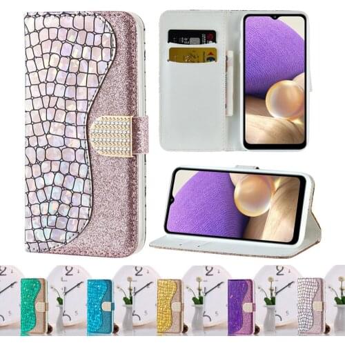 Glitter Bling Wallet Case for Fundas Samsung Galaxy A32 A52 A42 A72 5G Laser Flip Leather Cover Card Holder Stand Phone Coque