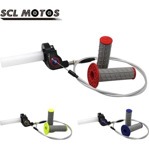 SCL MOTOS 1 Set 7/8" 22mm Motorcycle Throttle Grips Quick Twist Gas Throttle Settle With Throttle Cable Motorcycle Accessories