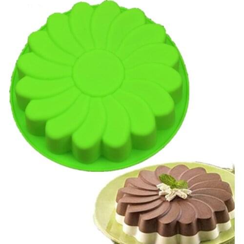 Single Large Round Bottom Whirlwind Pattern Cake Silicone Mold Bread Pan Cake Decorating Tools Pan Baking Flower Soap Mold