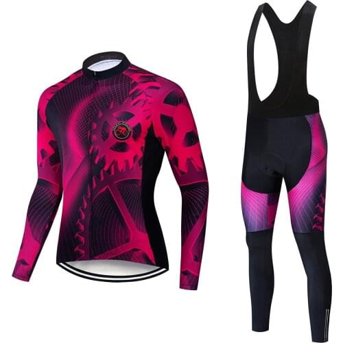 Teleyi 2021 Pro Cycling Jersey Set Long Sleeve Mountain Bike Clothes Wear Maillot Ropa Ciclismo Racing Bicycle Cycling Clothing