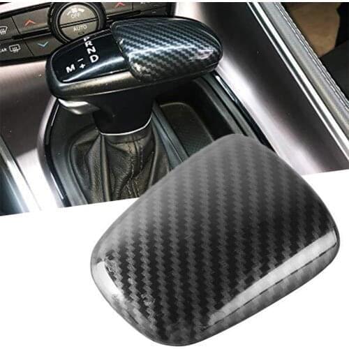 Carbon Fiber Style Car Gear Shift Knob Head Cover Trim ABS Decoration For Dodge Charger Challenger 2015 2016 2017 2018 2019