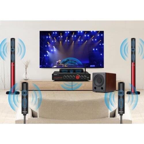 Bluetooth 5.0 amplifier 5.1 channel home theater LDAC Heavy bass subwoofer amplifier fiber coaxial input 24V power adapter