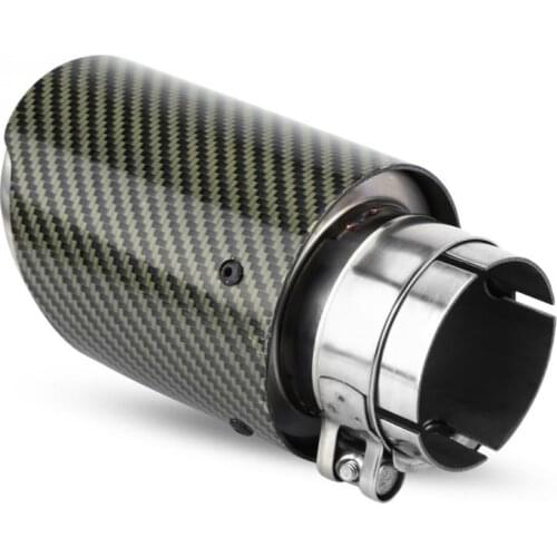 Green Carbon Fiber Style Stainless Steel Exhaust Muffler Pipe Rear Tailpipe End Throat For Cars