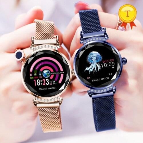 For women flower-shape glass smart band wristband color screen 24 hours heart rate monitoring smart bracelet Sleep monitoring