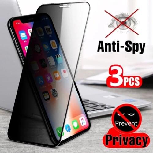 1-3Pcs Best Full Privacy Tempered Glass for IPhone12 6s 7 8 X XS Max XR on IPhone 11 Pro Anti Spy Screen Protector Prevent Peek