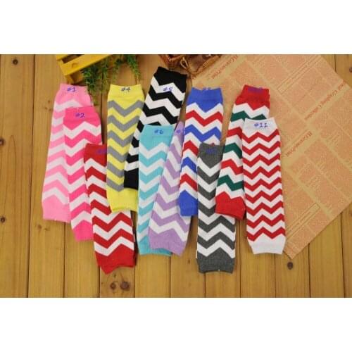 1 Pair Christmas Chevron Zig Zag Cotton Baby Leg Warmers For Girls 11Colors
