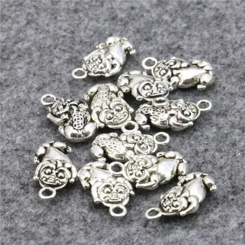 10PCS HOT Animal-Shaped Pendant Lucky DIY Loose Finding Accessories Carved Alloy Jewelry Making Design Women Girls Gifts 10x17mm