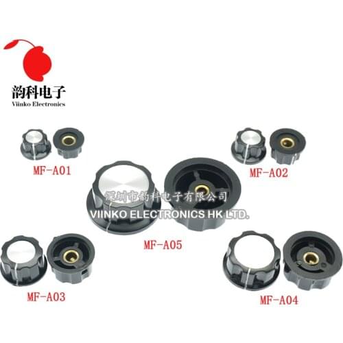 100pcs MF-A01 MF-A02 MF-A03 MF-A04 MF-A05 Potentiometer Knob WH118/WX050 Rotary Switch Electronic 6mm