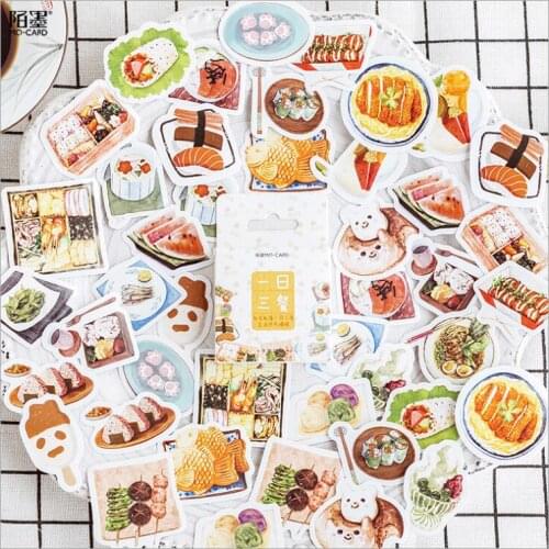 46pcs/pack Everyday food diary yummy meal Decorative Sticker DIY Planner Scrapbooking Album lable Stickers gift for kids