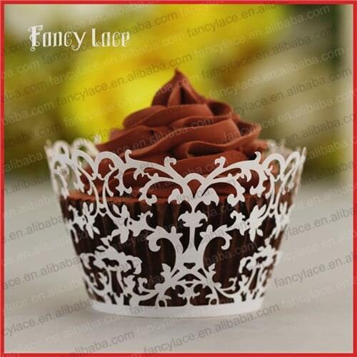 50pcs Laser Cut Wedding/Birthday/family dinner Party Lace Wrappers Cupcake/Fondant Cakes Wrapper Decoration Free Shipping