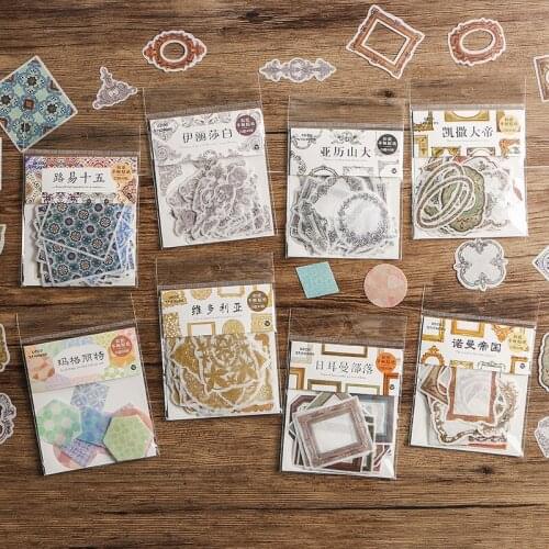 AAGU 20PCS/Pack Vantage Stickers Scrapbooking Bullet Journal Stickers Japanese Decorative Adhesive Sticker Washi Paper Stickers