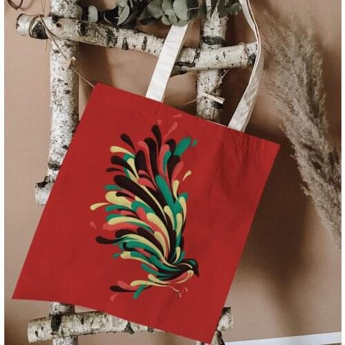 Abstract bird and owl pattern tote bags creative design print canvas tote bag environmentally friendly reusable shopping bags