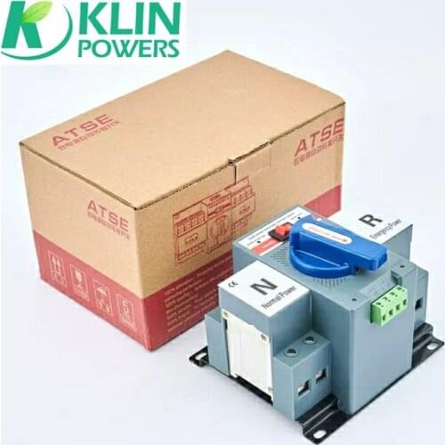 63a 2P ATS Generator Parts Circuit Breaker Dual Power Changeover Manual Automatic Transfer Switch