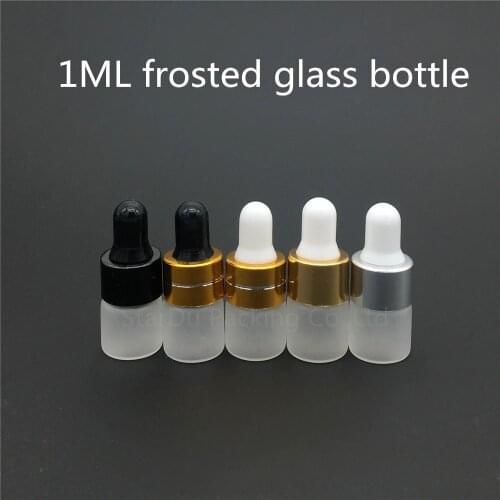 Free Shipping 1ML Frosted Glass Dropper Bottle 1cc Mini Glass Vial With Pipette Dropper, High Quality Glass Bottle 500pcs