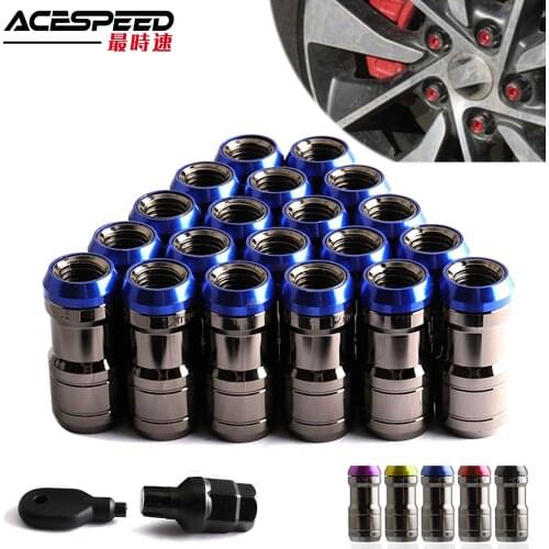 Free shipping For Volk Style Concealed Heptagon Formula Steel Wheels Lock Lug Nuts Titanium color Body M12X1.5/M12x1.25 20PCS