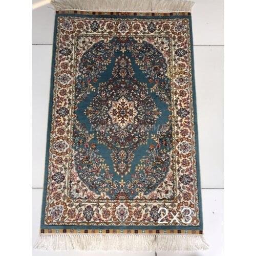 Free shipping 2'X3' 230 Line Handmade Silk Oriental Persian Rug hand Knotted silk carpet for home decoration