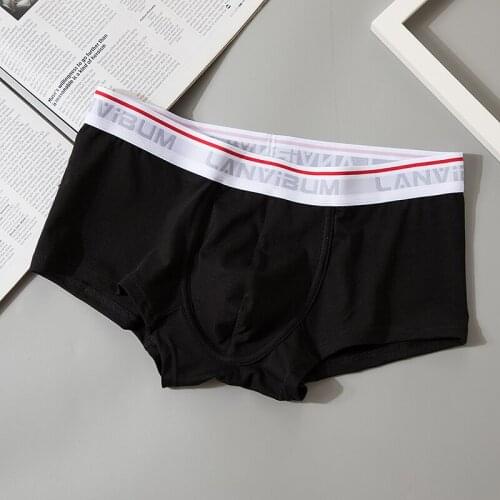 Male Boxers 5 Solid Color Soft Comfort Breathable Mens Underwear Simple Cotton Fabric Moderation Elastic Double Crotch Panties